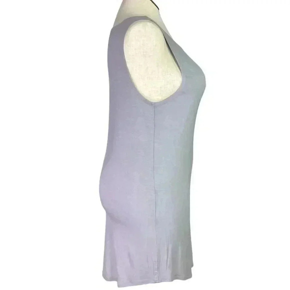 LOGO Lori Goldstein Tank Top Womens L Gray Sleeveless Rayon Blend Knit - Picture 2 of 4